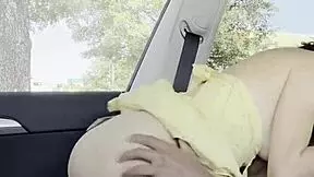 Skinny college slut tits bounce on big black cock in tesla