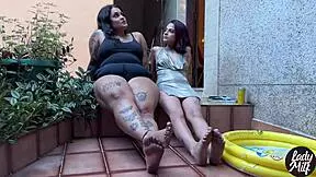 skinny latina trades femdom skills with curvy bbw milf intimately