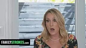 oh god my hot stepmom caught me with stepsis and joined our wild passionate threesome fuck