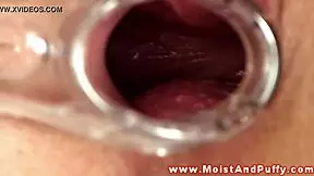 Puffy Peach Teen Gapes Cunt Wide With Speculum Toy!