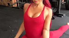 Backstage Gym Flashing Tease With Atlanta Moreno's Big Tits