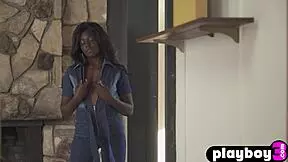 Black Teen Victoria Antoinette Rips Lingerie Off Petite Tits And Ass