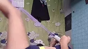 Petite Asian Babe's Tight Workout Fitness Tease