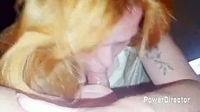 wanna see this cute redhead nerd swallow every drop pov cum in mouth?