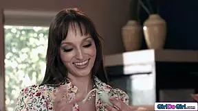 oops stepdaughter's toy vibrates stepmom's pussy to squirting orgasm