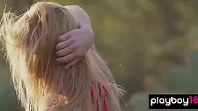 Nude Ukrainian Emily Rise Teases Petite Shaved Pussy Outdoors