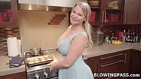 i couldn't resist sneaking a peek at stepmom's big tits while she secretly gags chokes on my monster cock deepthroat titty fuck ball lick