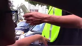 Extra Small Joseline Handles Parking Ticket with Petite Blowjob Skills