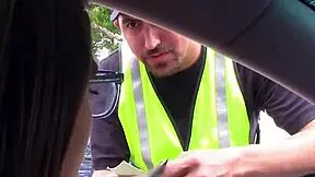 Extra Small Joseline Handles Parking Ticket with Petite Blowjob Skills