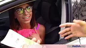 Extra Small Joseline Handles Parking Ticket with Petite Blowjob Skills