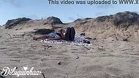 lost on beach wanna strip for hot menage?