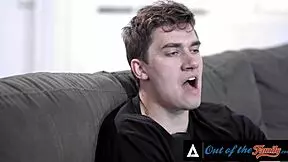 brooke banner rides stepson cowgirl then bends for doggy deepthroat.