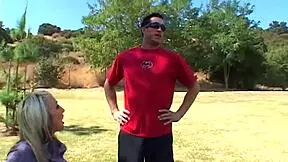 Sophia Gently blows him next then takes massive facial outdoors.