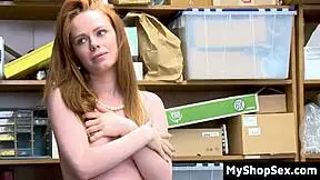 Ella Hughes caught shoplifting bent over fucked hard by cop spying tight pussy!