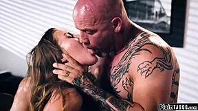 Secretary, can you throat my cock before I fuck you rough old-school?