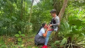 mexican student fucks stranger secretly after class in uniform