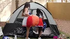jezabel vessir and kylie rocket finger lick scissor in cheer slumber party