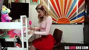 Horny Petite Blonde Stepsister Fucks Virgin Stepbrother POV Dildo First Time!