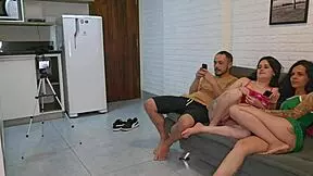 Naughty Friend Teaches Wife to Dance, Leaving Husband Rock Hard and Ready.