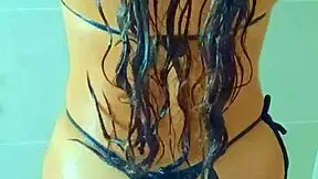 Shower Time Turns Wild with Tanned Latina Babe's Big Ass and Anal Play!