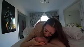 waking him with sneaky kisses leads to her bent over pounding?