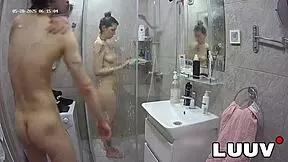 Alice and Lucien Share Real Amateur Shower Fuck Voyeur Time