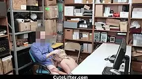 blue-eyed teen shoplifter cutelifter caught, punished with monster cock in garage.