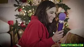 Step Aunt Joins Brunette Stepsiblings for Big Tits Milf Threesome with Monster Cock Pounding