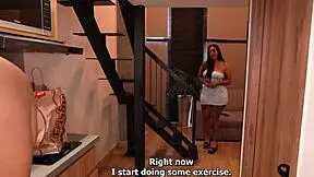 Big Ass Latina Neighbor Rides My Cock Hard When Wife's Away in Bedroom