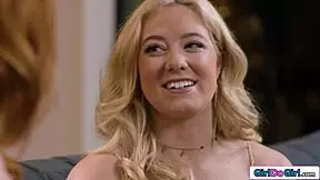 busty stepmommy's shaved pussy TASTES so good first lick girl on girl