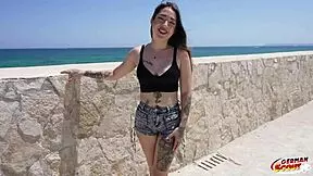 German scout spots inked Latina Melania Dark on holiday, picks her up for raw no-condom casting fuck with deepthroat and creampie.