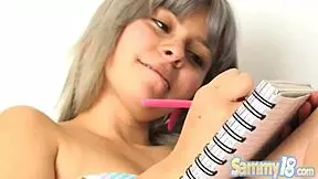 hey sammy how hard you masturbate that petite teen pussy today