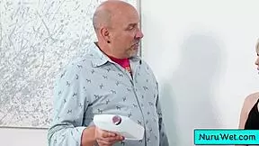 natural busty blonde masseuse lilly bell gives codey steele wet nuru pussy massage