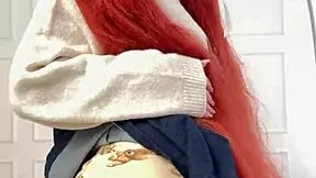 private punishment for college redhead in uniform... spank that narrow ass!