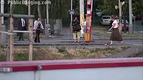 Extreme Public Blonde Teen Threesome Gangbang Orgy!