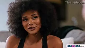 lesbian roommates lick psychic milf's big tits and pussy