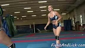 Tattooed lesbian babe wrestles fingering licking lovely teen pussy intimately