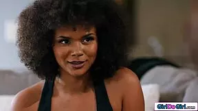 lesbian roommates lick psychic milf's big tits and pussy