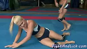 Tattooed lesbian babe wrestles fingering licking lovely teen pussy intimately