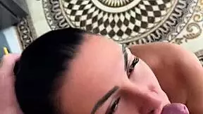 Buddy girl pounded on kitchen table swallows thick cum!