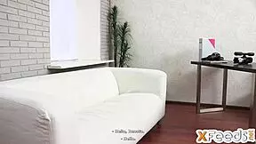 shaved redhead teen cheats riding old agent's cock doggystyle in casting