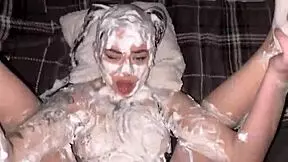 whoa that huge foamy ass swallows monster cock whole