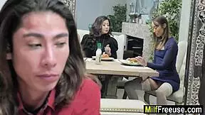 stepmom and stepsis team up on stepson 😏 wild family fuckfest!