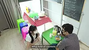 cute asian store girl takes rough pounding inside