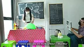 cute asian store girl takes rough pounding inside