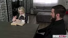 tiny goth 18+ girl dives into sex ed 😈 shy kisses turn hardcore deepthroat fucking!