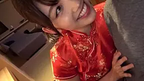 wanna cum on her sexy asian tits after wet blowjob creampie?