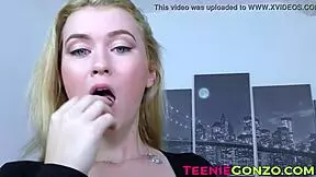 a tattooed teen slut misha cross slurps cock before riding cowgirl hard