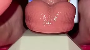 Tiny Redhead's Juicy Wet Pussy Stretches on Old Man's Huge Fence Post Cock