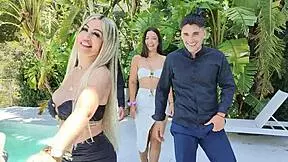 bts partner swap foursome 😍 poolside heels and dresses coming off quick 👠💦